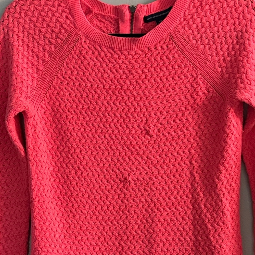 American Eagle Long Sleeve Pullover Pink Sweater - Picture 2 of 5
